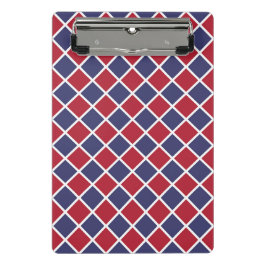 Rood Blauw Wit Harlekijn Ruit Schachbrett Motief Mini Klembord
