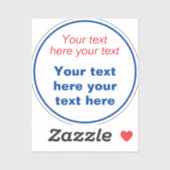 Rood Blauw Wit Jouw tekst Hier Vervang Slogan Sticker (Vel)