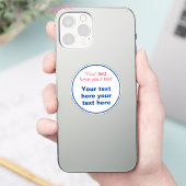 Rood Blauw Wit Jouw tekst Hier Vervang Slogan Sticker (Telefoon)