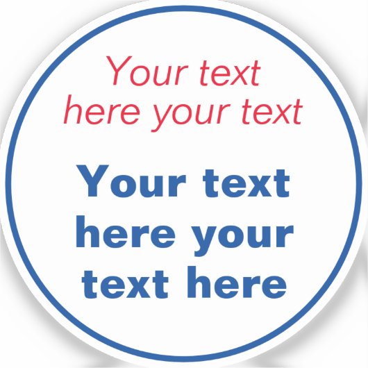 Rood Blauw Wit Jouw tekst Hier Vervang Slogan Sticker (Voorkant)
