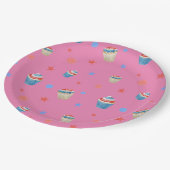 Rood Blauw Wit Patriottische Verjaardag Cupcakes P Papieren Bordje (Gekanteld)