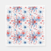 Rood Blauw Wit Vuurwerk Servet (Voorkant)