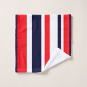 Rood Blauw Witte Lijnen Patroon Bad Handdoek (Wasdoekje)
