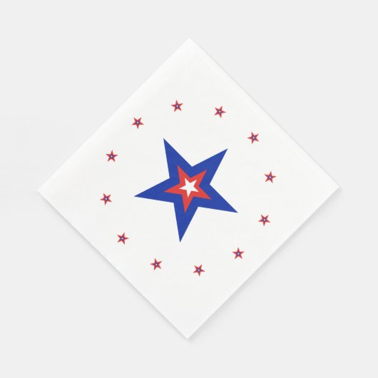 Rood/Blauw/Witte Sterring + Blauw/Rood/Witte Ster Servet (Hoek)