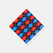 Rood Blauw Zwart Argyle Diamond Pattern Design Servet (Hoek)