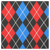 Rood Blauw Zwart Argyle Diamond Pattern Design Stof (Close Up)