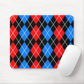Rood Blauw Zwart Argyle Schotse Plaid Ontwerp Muismat (Met muis)