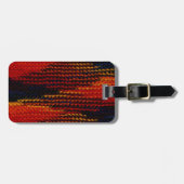 Rood, blauw, zwart, geel Gebreide foto Bagagelabel (Voorkant horizontaal)