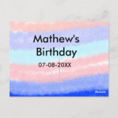 Rood blauwe Amerikaanse jongen verjaardag voeg naa Briefkaart (Achterkant)