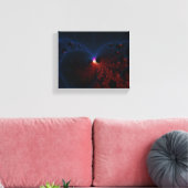 Rood blauwe cellen Fractal Art Canvas Afdruk (Insitu (Woonkamer))