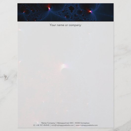 Rood blauwe cellen Fractal Art Custom Briefhoofd (Voorkant)