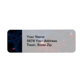 Rood blauwe cellen Fractal Art Etiket (Voorkant)