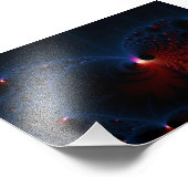 Rood blauwe cellen Fractal Art Foto Afdruk (Hoek)