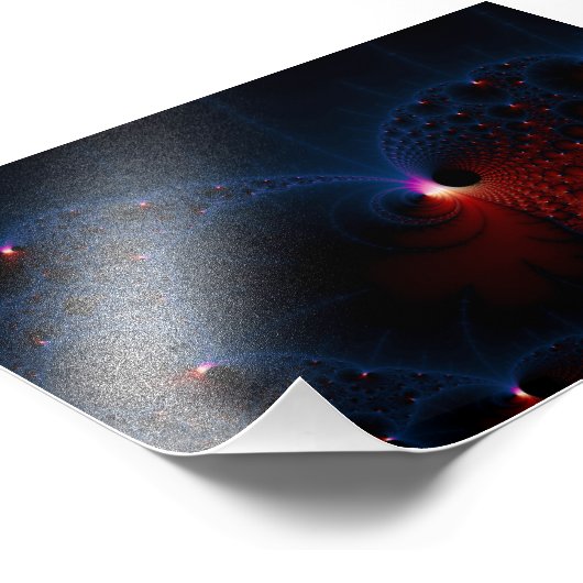 Rood blauwe cellen Fractal Art Foto Afdruk (Hoek)