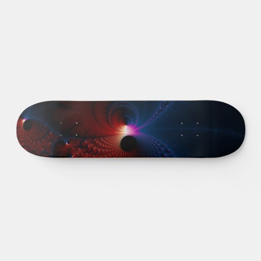Rood blauwe cellen Fractal Art Skateboard (Horizontaal)
