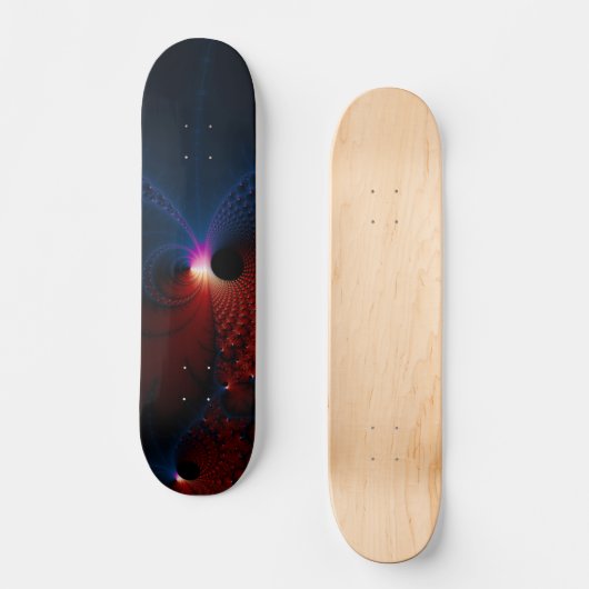 Rood blauwe cellen Fractal Art Skateboard (Voorkant)