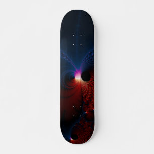Rood blauwe cellen Fractal Art Skateboard