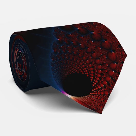 Rood blauwe cellen Fractal Art Stropdas (Opgerold)