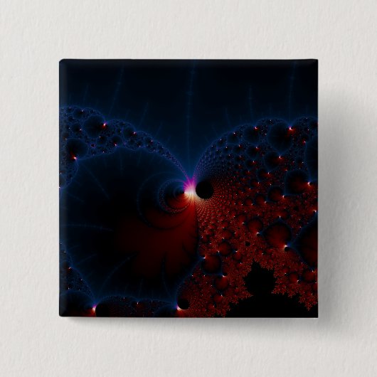 Rood blauwe cellen Fractal Art Vierkante Button 5,1 Cm (Voorkant)