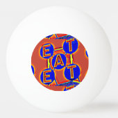 rood/blauwe eet pingpongbal (Achterkant)