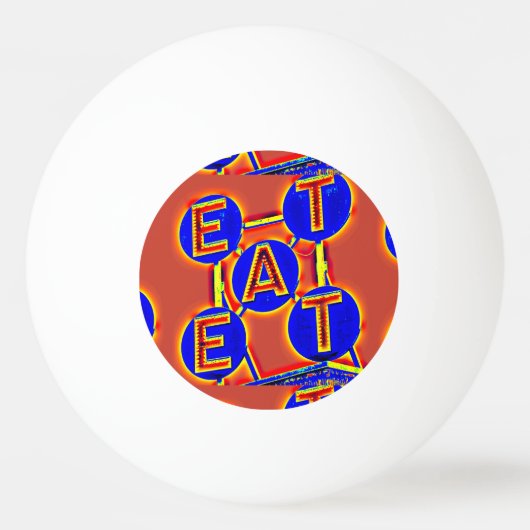 rood/blauwe eet pingpongbal (Achterkant)