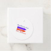 Rood blauwe kleurpotloden beste leraar ooit jaarna bedankjes labels (In situ)