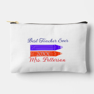 Rood blauwe kleurpotloden beste leraar ooit jaarna etui