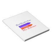 Rood blauwe kleurpotloden beste leraar ooit jaarna notitieblok (Schuin)