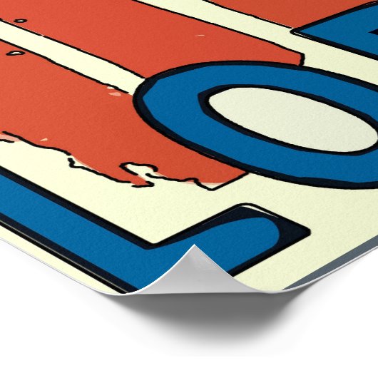 Rood-blauwe lobstervlag poster (Hoek)