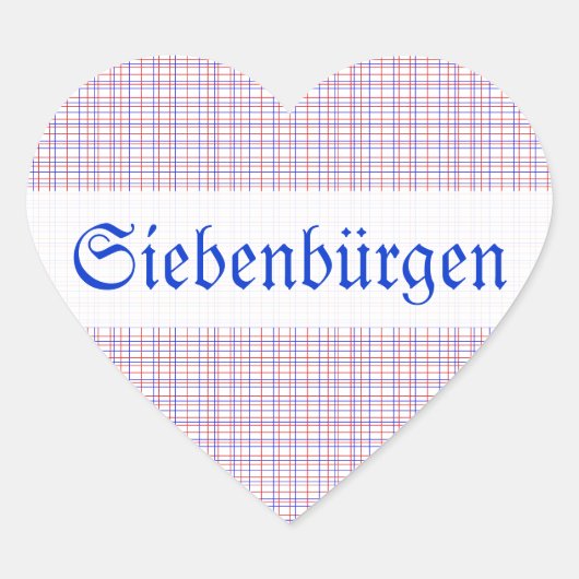 Rood Blauwe Saksische Teken Hart Sticker (Voorkant)