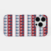 Rood blauwe versiering iPhone hoesje (Achterkant horizontaal)