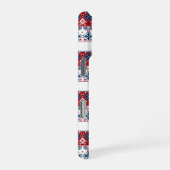 Rood blauwe versiering iPhone hoesje (Rechterkant)