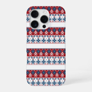Rood blauwe versiering iPhone 16 pro hoesje