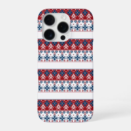 Rood blauwe versiering iPhone hoesje (Achterkant)