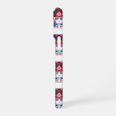 Rood blauwe versiering iPhone hoesje (Linkerkant)