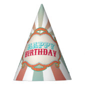 Rood Blauwgroen Blauw Circus Carnaval Verjaardag Feesthoedjes (Voorkant)