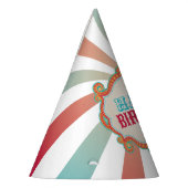 Rood Blauwgroen Blauw  Circus Carnaval Verjaardag Feesthoedjes (Links)