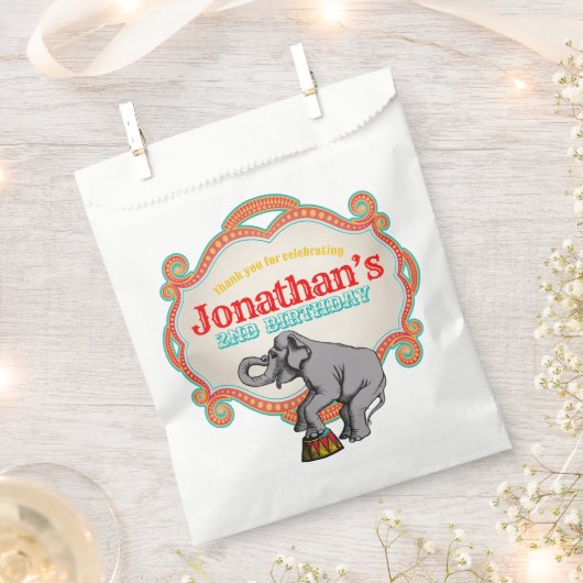 Rood Blauwgroen Blauw Circus Verjaardag Bedankzakje (Geknipt)