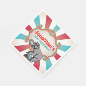 Rood Blauwgroen Blauw  Circus Verjaardag Servet (Hoek)