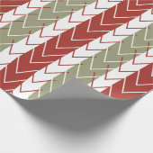 Rood Blauwgroen Chevron Streeppatroon Cadeaupapier (Hoek)