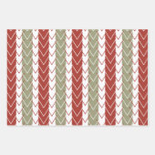 Rood Blauwgroen Chevron Streeppatroon Inpakpapier Vel (Voorkant)