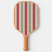 Rood Blauwgroen Chevron Streeppatroon Pickleball Paddle (Achterkant)