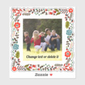 Rood, blauwgroen en groen lijst met foto sticker (Vel)