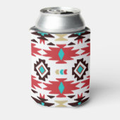 Rood Blauwgroen Monogram Native American Vision Blikjeskoeler (Blikje Achterkant)