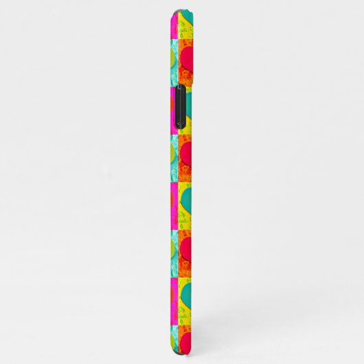 Rood Blauwgroen Turquoise Blue Lime Green Hearts P iPhone Hoesje (Rechterkant)