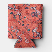 Rood Blauwgroen zwart wit gepolijst grafische afbr Blikjeskoeler (Voorkant)