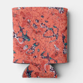 Rood Blauwgroen zwart wit gepolijst grafische afbr Blikjeskoeler (Achterkant)