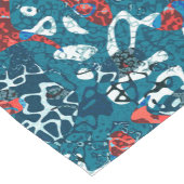 Rood Blauwgroen zwart wit gepolijst grafische afbr Korte Tafelloper (Hoek)