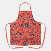 Rood Blauwgroen zwart wit gepolijst grafische afbr Schort (Voorkant)