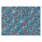Rood Blauwgroen zwart wit gepolijst grafische afbr Tafelkleed (Voorkant (Horizontaal))